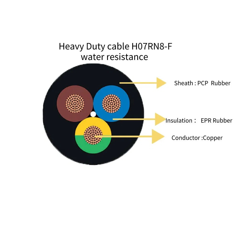 450/750 V Heavy Duty Cable H07rn 2X2 5 H07rnf 3G2.5