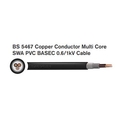 BS 5467 Copper Conductor Multi Core SWA PVC BASEC 0.6/1kV Cable