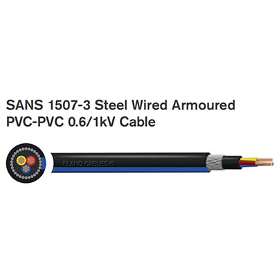 SANS 1507-3 Steel Wired Armoured PVC-PVC 0.6/1kV Cable