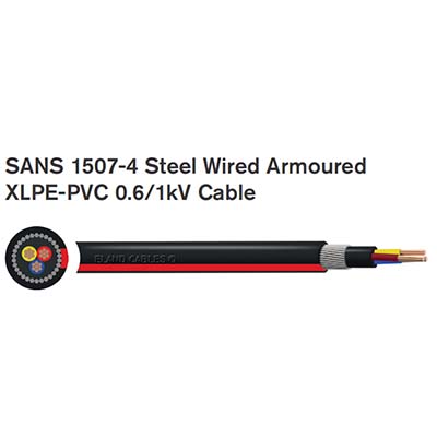 SANS 1507-4 Steel Wired Armoured XLPE-PVC 0.6/1kV Cable