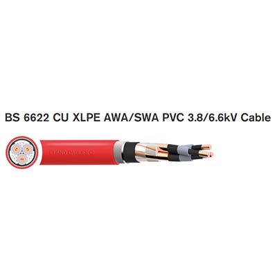 BS 6622 CU XLPE AWA/SWA PVC 3.8/6.6kV Cable